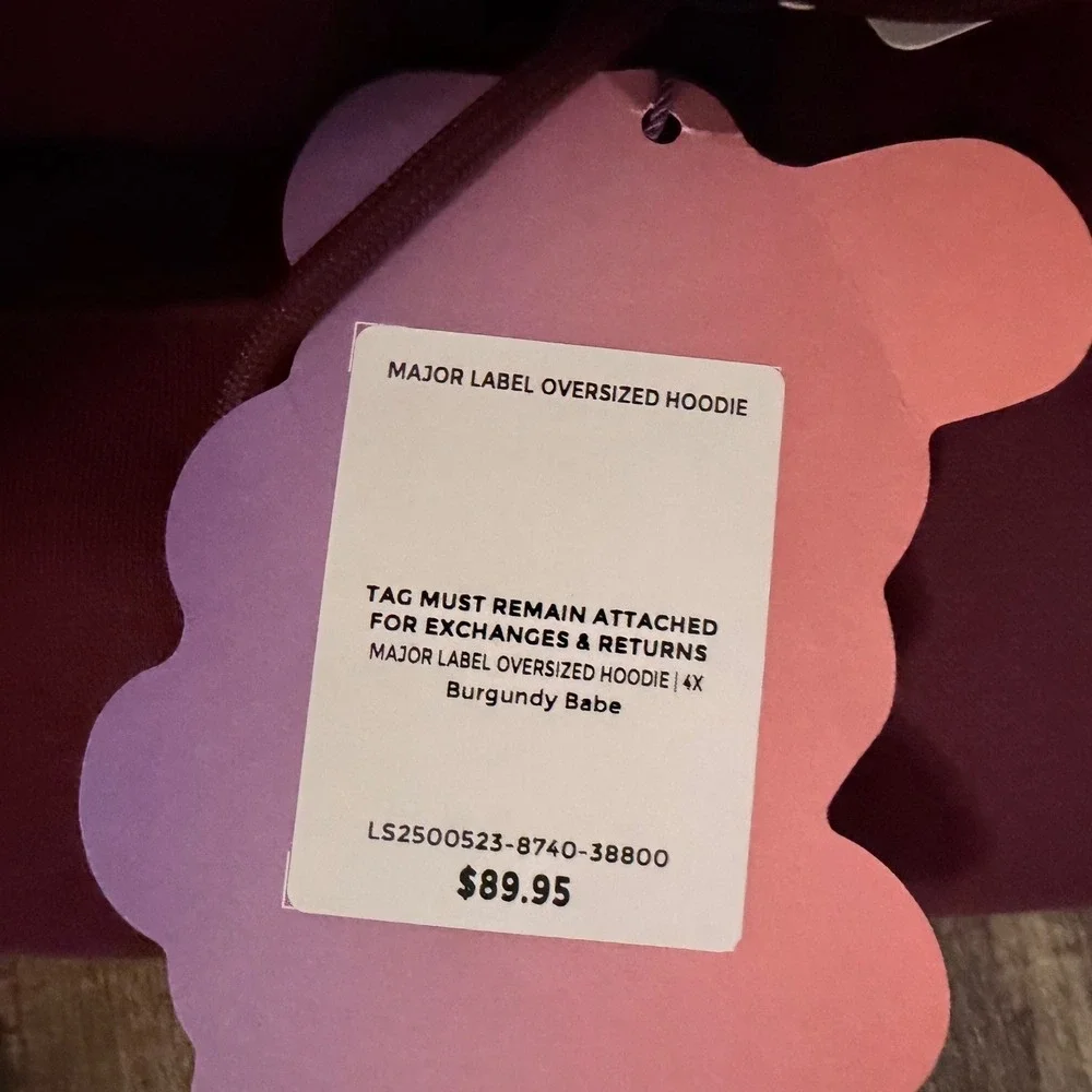 Yitty 4X Oversized Burgundy Pullover Hoodie Dress Sweater Pocket  NWT Cozy - Picture 7 of 10